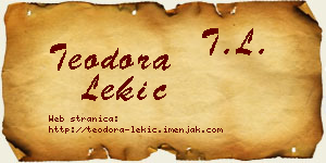 Teodora Lekić vizit kartica